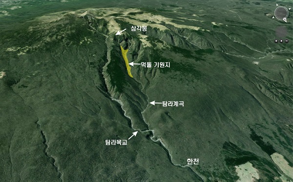 한라산국립공원 삼각봉 인근 탐라계곡 상류가 '먹돌 기원지'